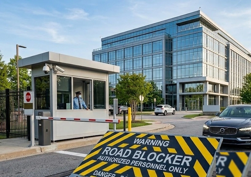 Hydraulic road blockers